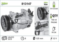 Kompressor Klimaanlage Valeo Origins - New O.E. Technologie 813147 FüR Renault 3