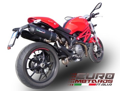 Ducati Monster 796 2010-2014 GPR Furore Schwarz Auspuff Endrohre Zugelassen Exhaust