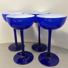 Set of 4 Carlo Moretti Murano Cobalt Blue Cas...