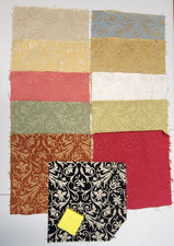 32 Vtg Jacquard Upholstery Fabric Sample Lot Tapestry Floral Baroque Paisley
