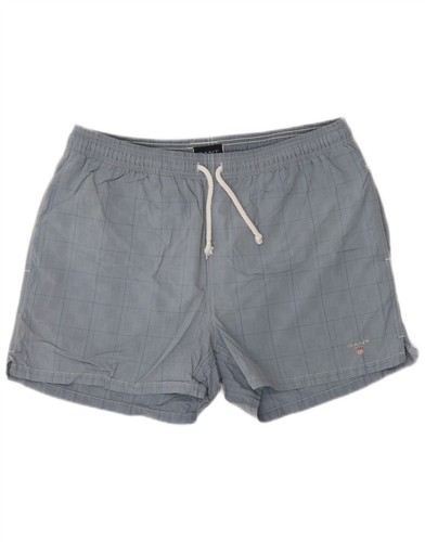 Gant, Gant Mens Swimming Shorts Medium Blue Check CE03