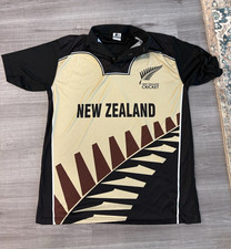 Black Ash New Zealand Cricket Shirt Short Sleeve Cricket Beige/Black XXXL