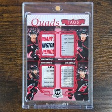 2023-24 Upper Deck The Cup Quads Tags 2/2 Aho/Svechnikov/Burns/Jarvis Hurricanes