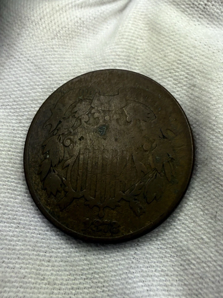 1872 Two Cents Nice Bold Date Key Date Q77 - Image 3 of 4