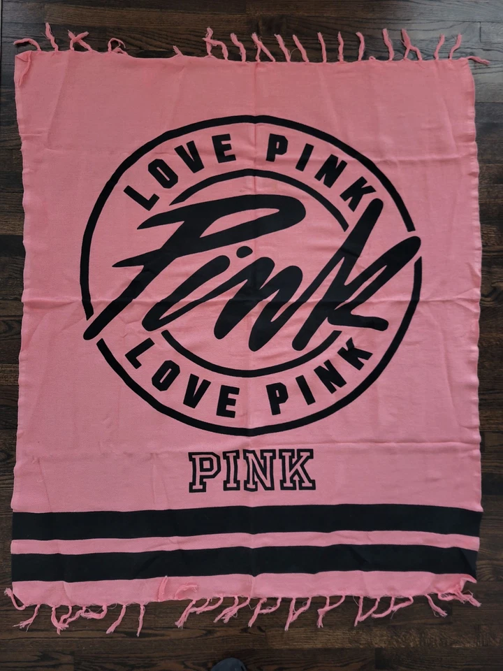 Victoria's Secret ROSA Borla Playa Toalla Manta 42 X 56" Terry Tela Algodón Foto 4 de 4