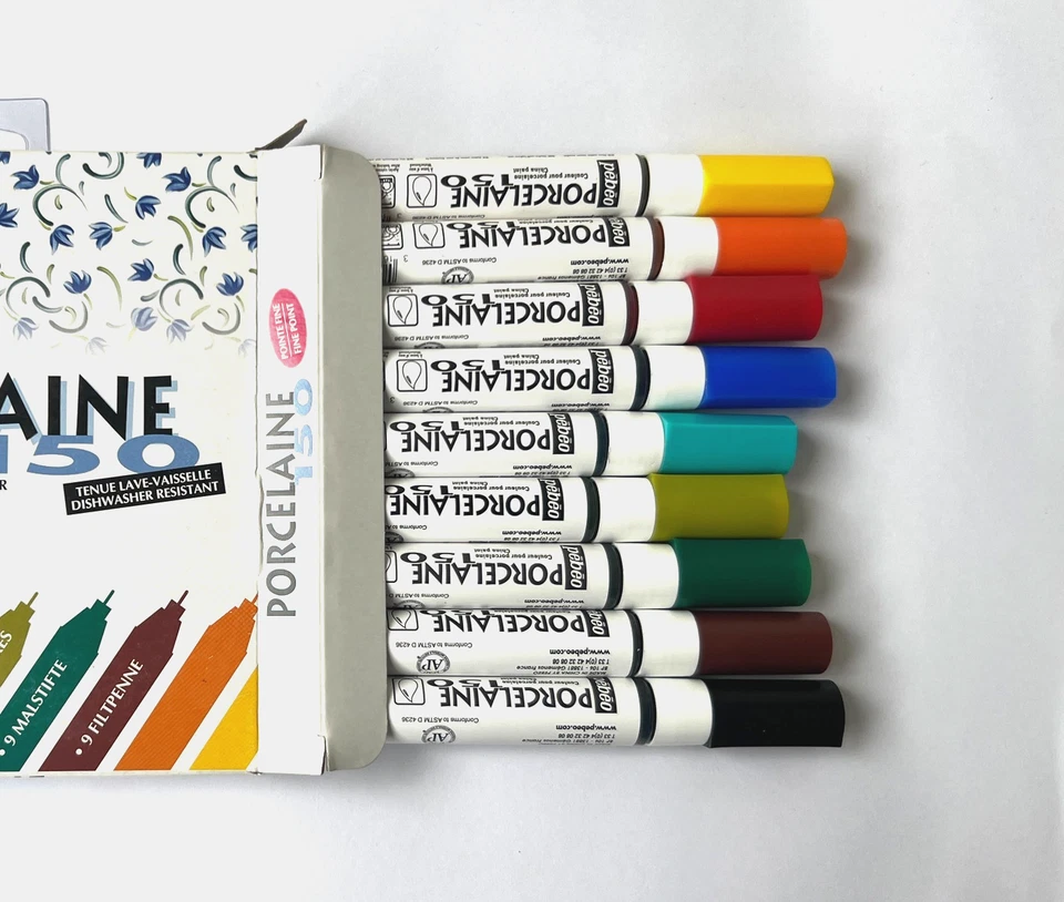 9 Pebeo Porcelaine 150 Fine Point PermanentCeramic Paint Markers 0.7mm tip - image 2 of 4