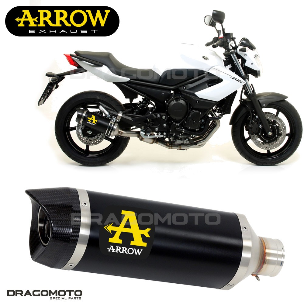 Pot d'échappement Arrow Thunder en aluminium noir pour moto Yamaha XJ6 Diversion 2015