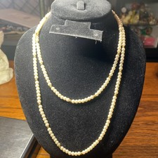 Faux Pearl And Gold Bead 34in Necklace