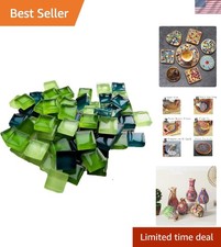 100 Assorted Green Mosaic Tiles   1x1cm Craft Supply for DIY Decorations