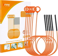 32 Inch Anti-Break Metal Drain Snake, Hair Clog Remover, Drain Cleaner Tool with