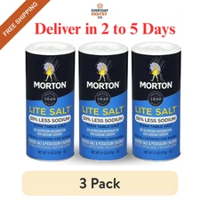 (3 pack) Morton Lite Salt, Low Sodium for a Heart Healthy Salt Alternative, 11oz