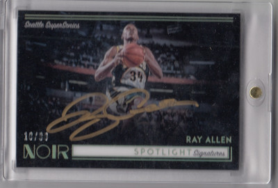 2018-19 Panini Noir Spotlight Signatures Ray Allen Auto 10/99 