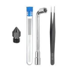 3D Nozzles Kit, MK8 Hardened Steel Hexagon Nozzles 0.2mm Cleaning Needles