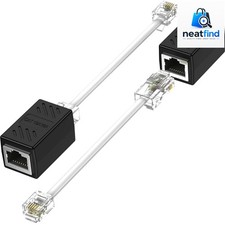 Ethernet to Phone Adapter Set - RJ45 Female to RJ11 Male, 2-Pack for Landline
