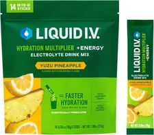 Liquid I.V. Energy Multiplier Yuzu Pineapple Electrolyte Drink Mix 1 Pack 14ct
