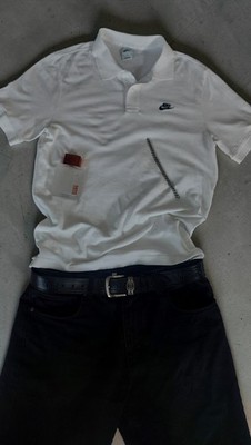 Weißen Nike Polo-Shirt Gr. M Y2K Style VINTAGE 90s