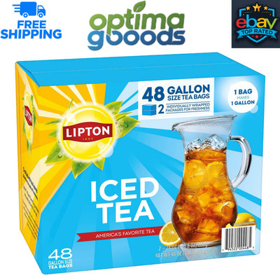Lipton Iced Tea Gallon Tea Bags 48 ct 100% Natural Antioxidants No Additives
