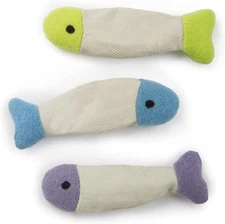 Vibrant 3-Pack Fish Flop Crinkle Catnip Toys for Playful Cats