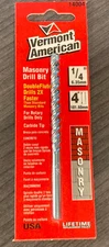 Masonry Drill Bit - 1/4" x 4" Vermont American Double Flute 14004