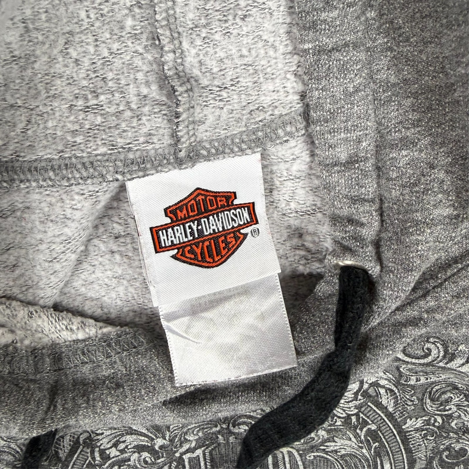 Vintage Harley Davidson 2000's Y2K Grey Modesto Crest Size XL Pullover Hoodie image 5