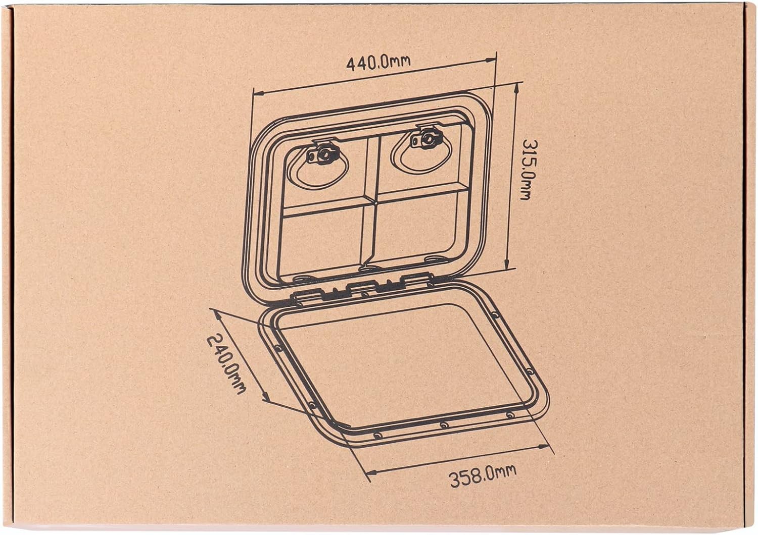 smartmarine Marine Deck Access Hatch 17.3“×12.4 Black Rectangle Boat &... 