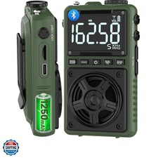 Bluetooth AM FM Shortwave Radio with NOAA Weather Alert,1250mAh Rechargeable ...