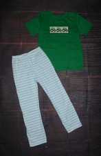 NEW Boutique Boys Farm Tractor Short Sleeve Shirt  Pants Outfit Set 7-8