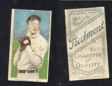 T206 Christy Mathewson dark cap HOF ~~ trimmed condition ~~ Piedmont 350 back