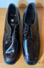 MORGAN QUINN VINTAGE MENS 832 70's BLACK LEATHER SQUARE TOE LACE UP OXFORD