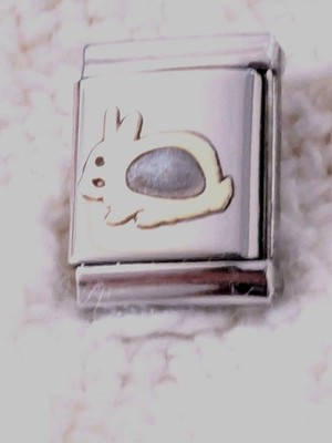 Authentic Puzzle Collection Bunny Rabbit BIG 13mm Italian Charm G154