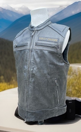 Harley Davidson Herren PASSING LINK Lederweste ORIGINAL Large 98109-16VM - Bild 2 von 12