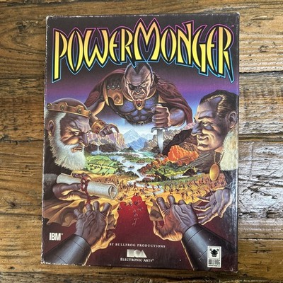 PowerMonger Vintage Big Box PC Video game CIB Complete EA Electronic Arts Rare