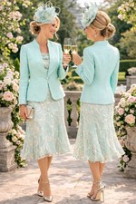 Mother Of The Bride Outfit UK 16/18 Jacques Vert Silk Dress & Shantung Jacket