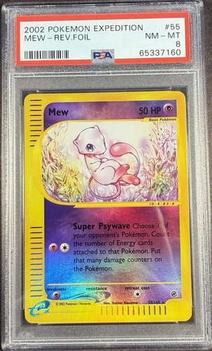 2002 Pokémon Expedition 55 Mew Reverse PSA 8 NM-MT