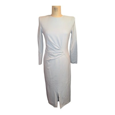 Giorgio Armani Light Blue Stretch Gathered Jersey Dress NWT Made In Italy Sz 42