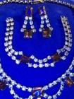 Vintage Rhinestone/Topaz Jeweled Three Piece Set, Necklace, Bracelet, and... — photo 5