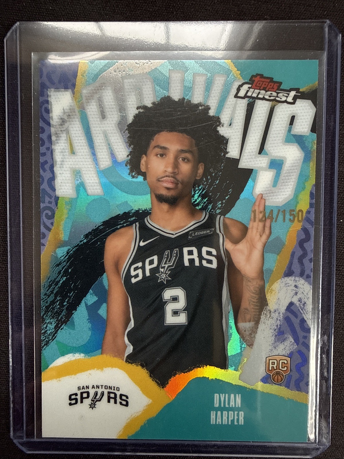 2025 Topps Finest - Dylan Harper Arrivals Sky Blue Refractor /150