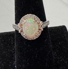 Le Vian Opal Diamond Halo Ring 14k Rose Gold, Size 7.25, 226