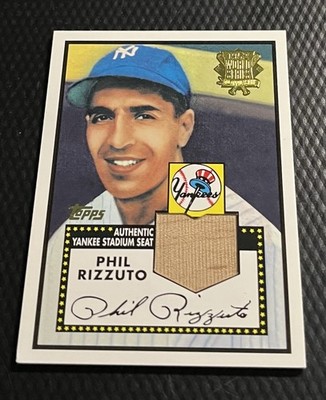 2002 Phil Rizzuto Yankees Topps Archives Stadium Seat Relic '52 World Series