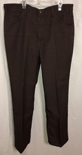 VGC Vtg 70s Levi's Brown Poly Knit Jeans Disco Pimp Flat Front Pants 38 x 30