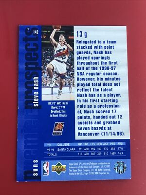 1996-97 SP Steve Nash #142 Rookie | eBay