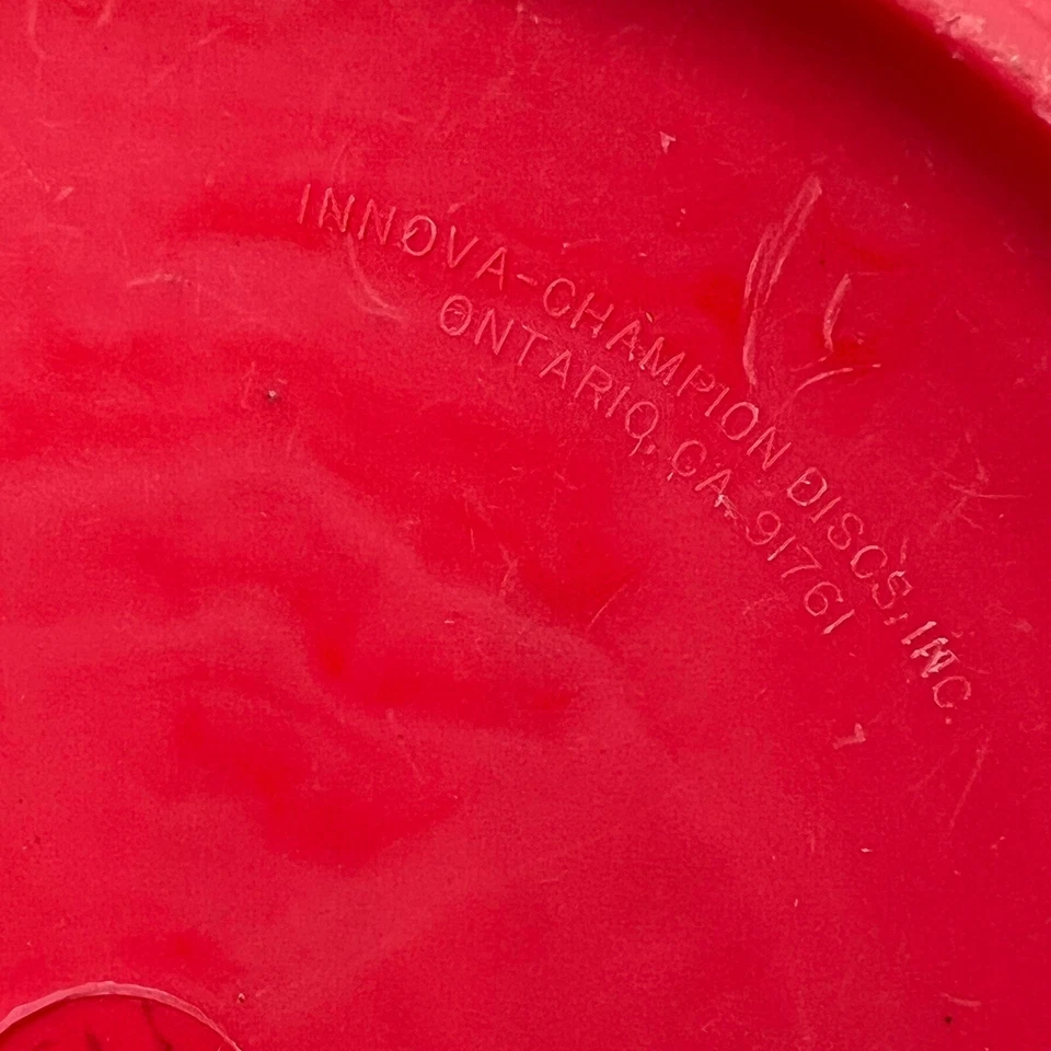 VTG Mid 90s Innova Ontario Mold 176g Dx Shark red silver foil Pat # Disc golf - Image 4 of 4