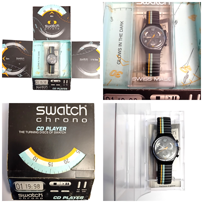 Swatch Chrono Special Pack CD Player SCB120 1998 Vintage Orologio