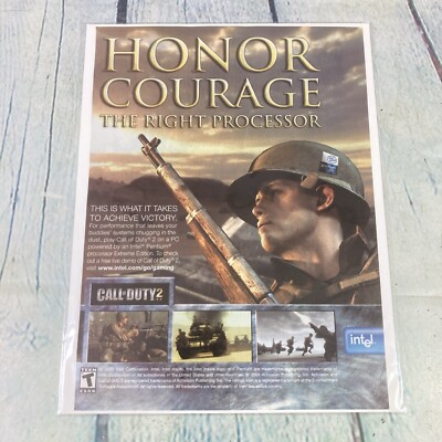 2006 Call of Duty 2 Intel Processor Gaming Print Ad/Poster Promo Art Magazine Pg