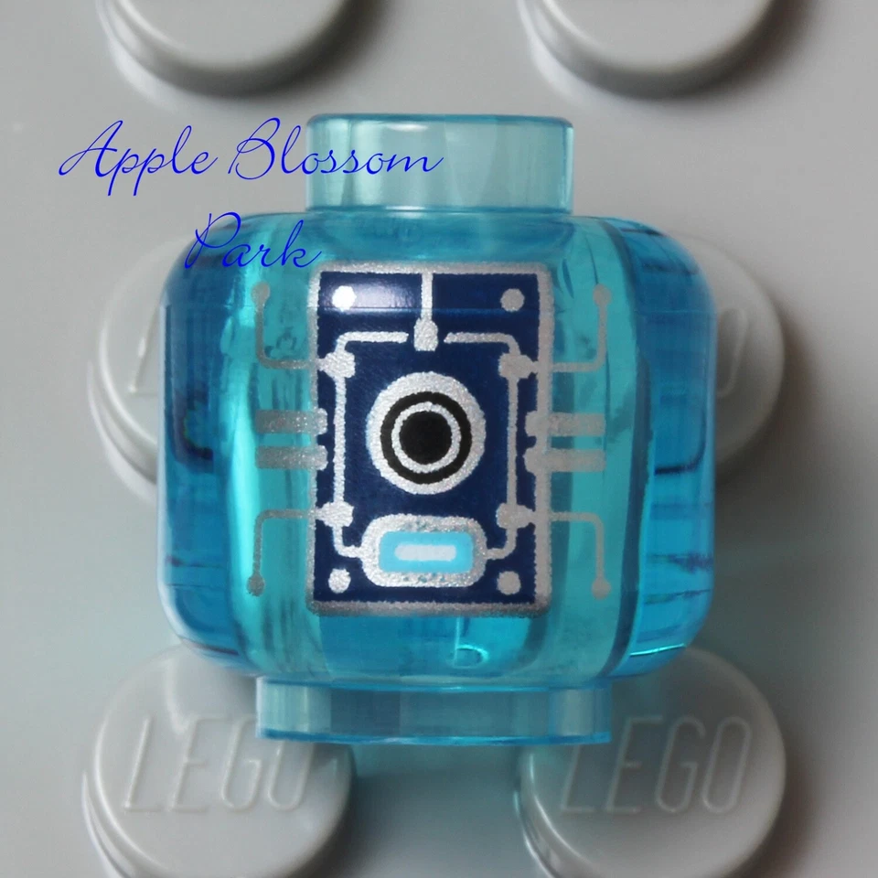 NEW Lego Trans Light Blue CYBER DRONE ROBOT HEAD Alien City-Bot Computer Circuit - Image 3 of 4