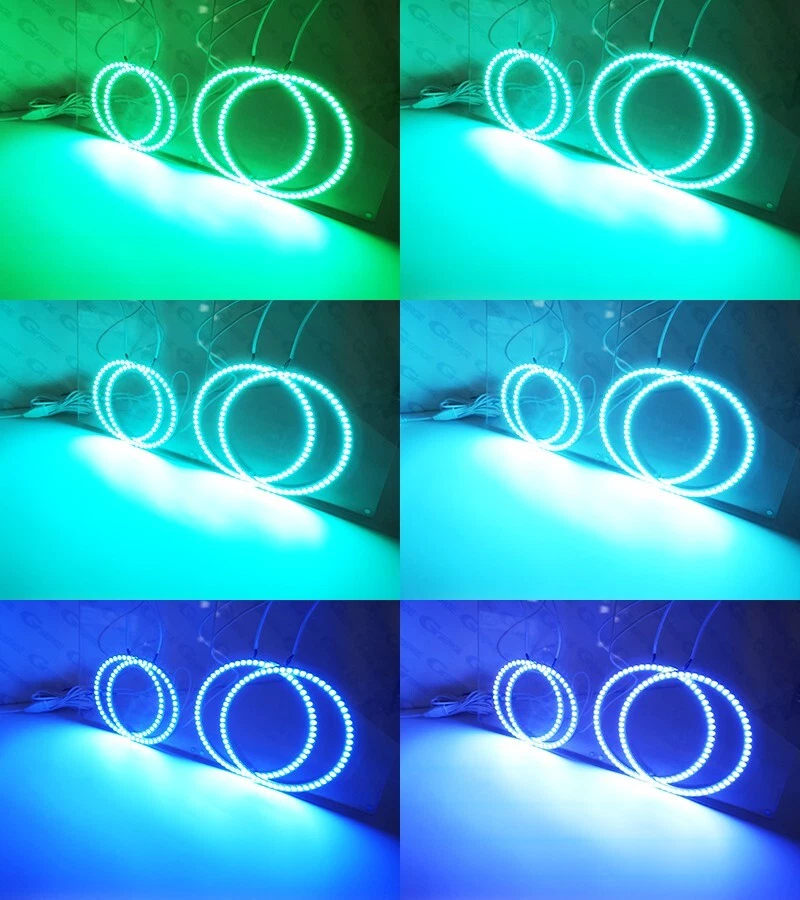 Para Fiat Punto 188 Mk2 2003 2004 2005 - ON RGB LED Angel Eyes Kit Bluetooth APP - Imagem 4 de 4