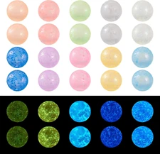 500Pcs 5Mm Glow in the Dark Beads No Hole round Glass Crystal Beads Luminous Bea