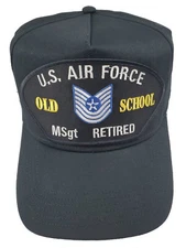 USAF MSGT "OLD SCHOOL" Retired Hat - Black Golf - Veteran Owned Business