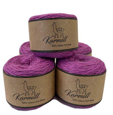 Llama Wool 100% Llama Soft Baby Lot of 5 Skeins Sport Weight Orchid 4M030