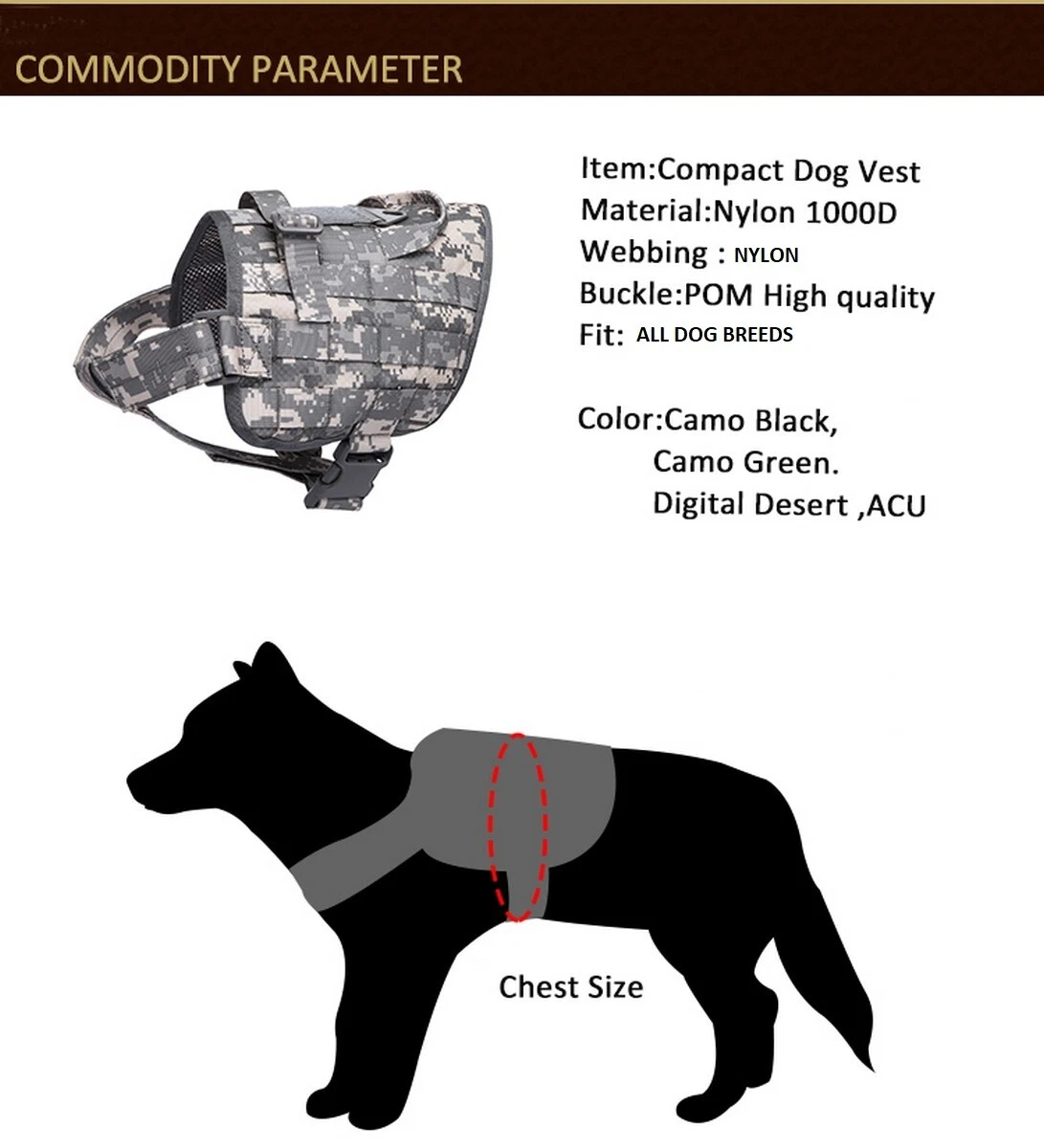 Compact k9 tactical molle dog hotsell vest small